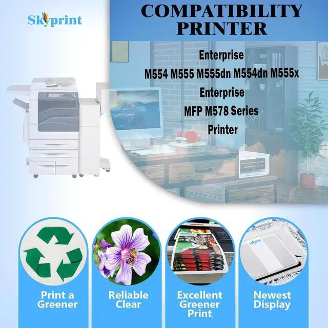 Alt view image 2 of 5 - 212 212A Toner Cartridges Compatible HP 212A 212X W2120A W2120X Use for HP Color Enterprise M554 M555 M555dn M554dn M555x MFP M578 Series Printer Ink (with Chip Toner Black Cyan Magenta Yellow)