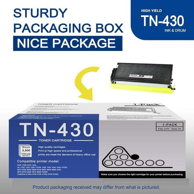 Alt view image 5 of 6 - 1-Pack Black TN430 Toner Cartridge: Compatible TN430 TN-430 Replacement for Brother DCP-1200 1400 HL-1230 1240 1470N 8300 MFC-9650 9700 9750 9800 9870 9880 P2500 IntelliFax-4100 4750 4750e Printer