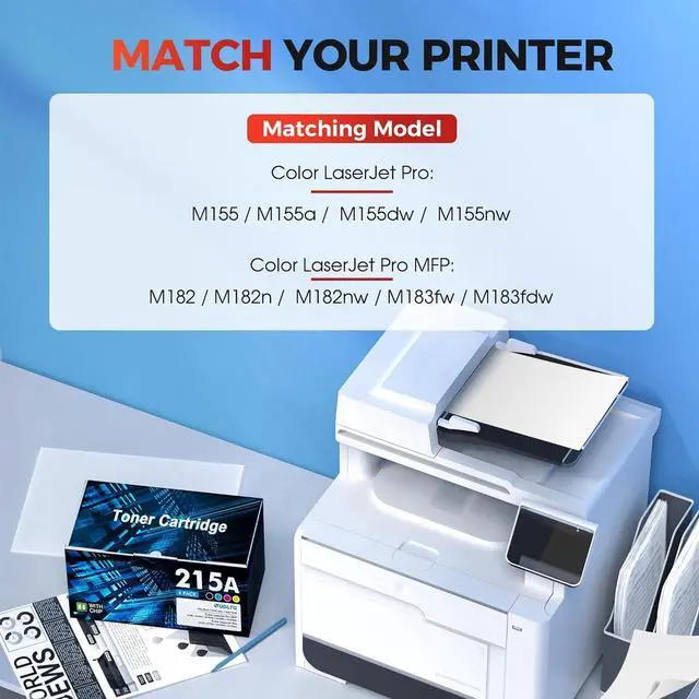 Alt view image 2 of 7 - 215A Toner Cartridges 4 Pack: Replacement for HP 215A - for HP 215A Toner Cartridges 4 Pack hp215a to Work with Color Laserjet Pro MFP M183fw M182nw M183fdw M155dw M155nw | W2310A 215A with CHIP