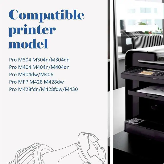 Alt view image 2 of 7 - CF258A 58A Toner Cartridge Black Compatible Replacement for HP 58A CF258A M404n 58X CF258X for HP Laserjet Pro MFP M428fdw M428fdn M428dw Pro M404n M404dn M404dw M404 Printer Ink with Chip 4 Pack