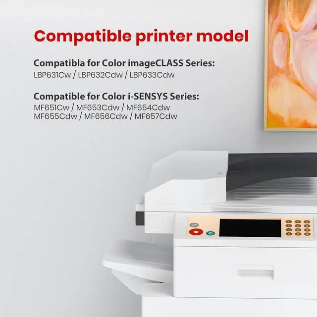 Alt view image 3 of 7 - 067H 067 Toner Cartridge Set: Replacement for Canon 067H Toner Cartridge Set Work for Color ImageClass Mf656Cdw Mf654Cdw Lbp632Cdw Mf650C Mf653Cdw | High Yield for Canon 067 toner cartridge set 4 Pack