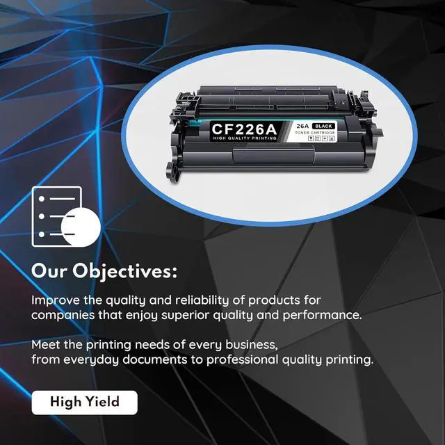 Alt view image 2 of 7 - 26A CF226A Toner Cartridge 2 Pack (with CHIP) (7,200 Pages in Total) Compatible Replacement for HP 26A CF226A 26X CF226X Pro M402dn M402n M402dw Pro MFP M426fdw M426fdn M426dw Series Printer Ink