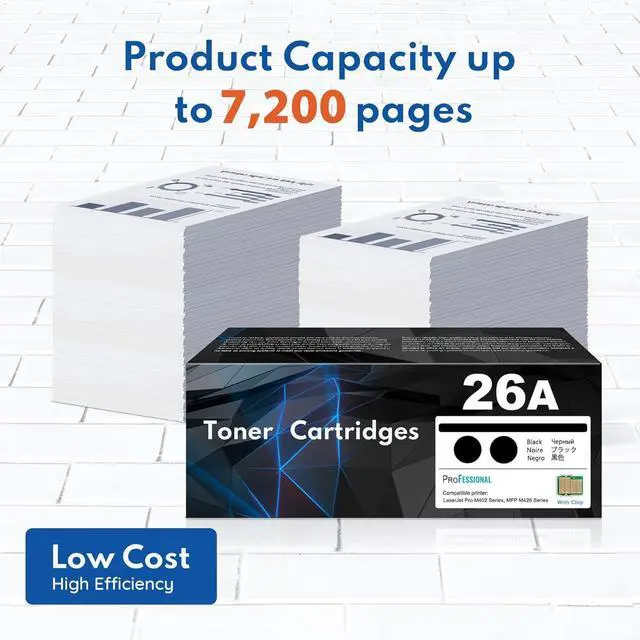 Alt view image 4 of 7 - 26A CF226A Toner Cartridge 2 Pack (with CHIP) (7,200 Pages in Total) Compatible Replacement for HP 26A CF226A 26X CF226X Pro M402dn M402n M402dw Pro MFP M426fdw M426fdn M426dw Series Printer Ink