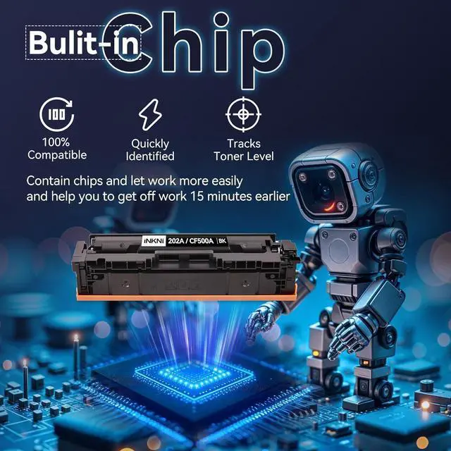 Alt view image 6 of 7 - 202A Toner Cartridges 4-Pack CF500A - Compatible Replacement for HP 202A 202X for Color Laserjet Pro MFP M281fdw M254dw M281fdn M281cdw M280nw M254dn M254nw Toner Cartridge CF500A CF500X (with Chip)