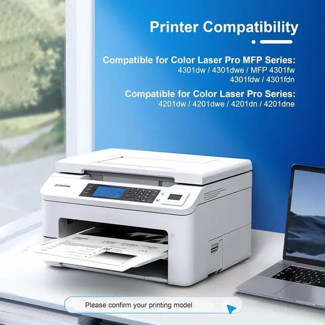 Alt view image 2 of 6 - 210A 210X Toner Cartridges 4 Pack: 4301fdw Replacement for HP 210A 210X Toner Cartridges Work with HP Color Laser Pro MFP 4301fdw 4201dn 4301fdn 4201dw, 4301 4201 Series Printer Ink, W2100A with CHIP