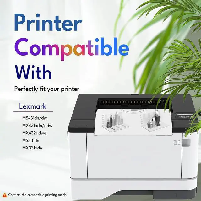 Alt view image 3 of 7 - 55B1H00 Toner Cartridges 15,000 Pages (With Chip) Replacement for Lexmark 55B1H00 Black Toner Cartridge for Lexmark MS331dn MS431dn MS431dw MX331adn MX431adw MX431adn MX432adwe MS331 MS431 MX331 MX431