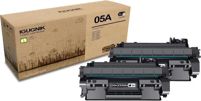 Main image of 2-Pack 05A CE505A High Yield Black Toner Cartridge(with chip), Replacement for HP 05A CE505A for P2035 (CE461A) P2035n (CE462A) P2055 (CE456A) P2055d (CE457A) P2055dn (CE459A) P2055x (CE460A) Printer