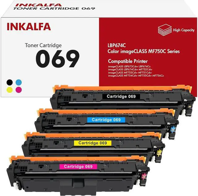 Main image of 069 069H Toner Cartridge Set MF753Cdw Toner Compatible Replacement for Canon 069 069H for Canon Color ImageCLASS MF753Cdw MF751Cdw LBP674Cdw MF753 Printer Ink 4 Pack |Black Cyan Magenta Yellow|