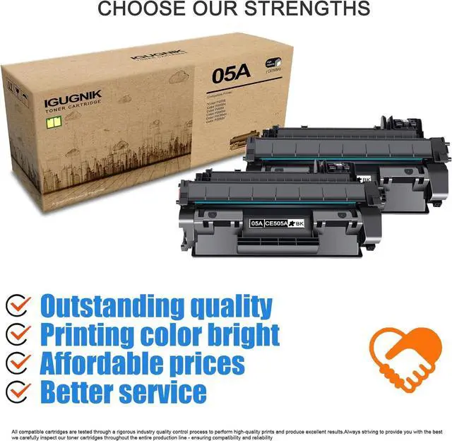 Alt view image 5 of 6 - 2-Pack 05A CE505A High Yield Black Toner Cartridge(with chip), Replacement for HP 05A CE505A for P2035 (CE461A) P2035n (CE462A) P2055 (CE456A) P2055d (CE457A) P2055dn (CE459A) P2055x (CE460A) Printer
