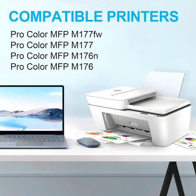 Alt view image 2 of 7 - 130A Toner Cartridge 4 Pack(with Chip) Remanufactured Compatible for 130A Toner Cartridge CF350A CF351A CF352A CF353A for Pro Color MFP M177fw M176n M177 M176 Printer(Black, Cyan, Magenta, Yellow)