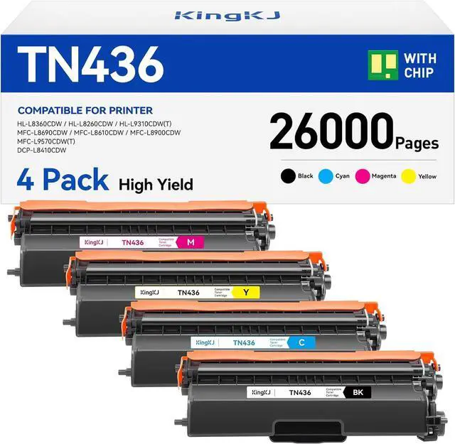 Main image of TN436 Toner Cartridge 4-Pack Replacement Compatible for Brother TN-436 TN433 TN431 MFC-L8900CDW MFC-L8690CDW HL-L8360CDW HL-L8260CDW MFC-L8610CDW MFC-L8905CDW MFC-L9570CDW HL-L8360CDWT Printer Set Ink