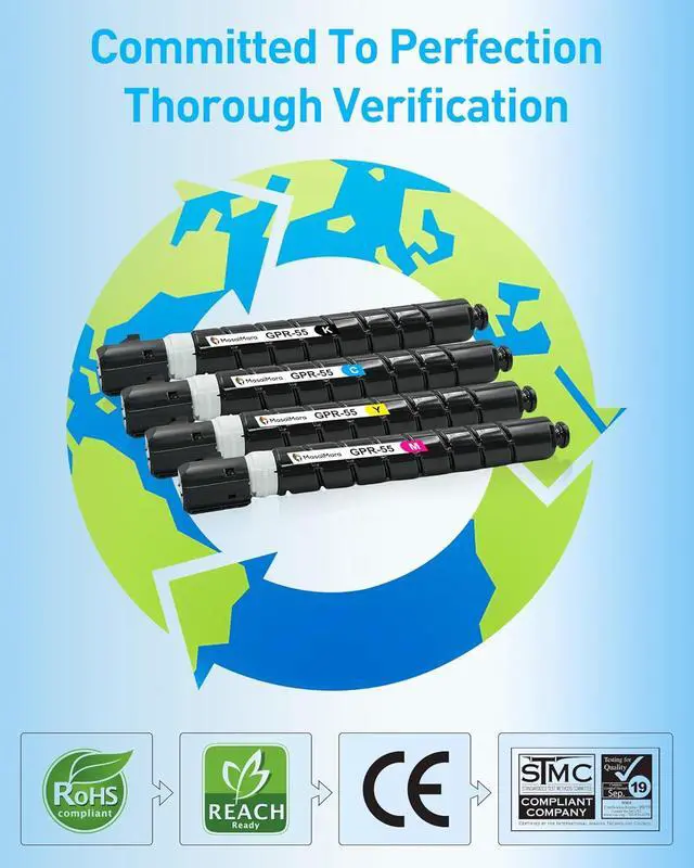 Alt view image 4 of 6 - MasaiMara GPR-55 GPR55 Toner Cartridge for Canon imageRUNNER Advance C5535 C5535i C5540 C5540i C5550 C5550i C5560 C5560i DX C5735i C5740i Printer (0481C003 0482C003 0483C003 0484C003, Color 4 Pack)