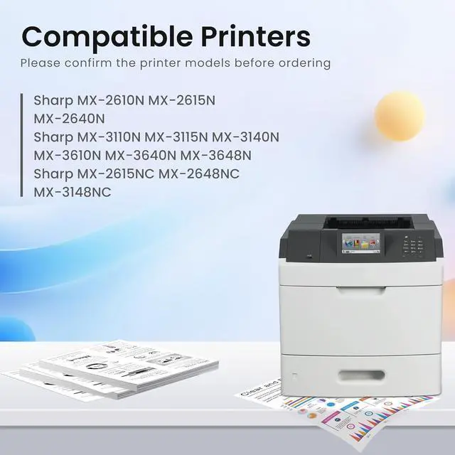 Alt view image 2 of 7 - GREENBOX Compatible MX-36NT 36NTBA 36NTCA 36NTMA 36NTYA Toner Cartridge Replacement for Sharp MX-2610N 2615N 2640N 3110N 3115N 3140N 3610N 3640N 3648N Printer (4-Pack, Black Cyan Magenta Yellow)