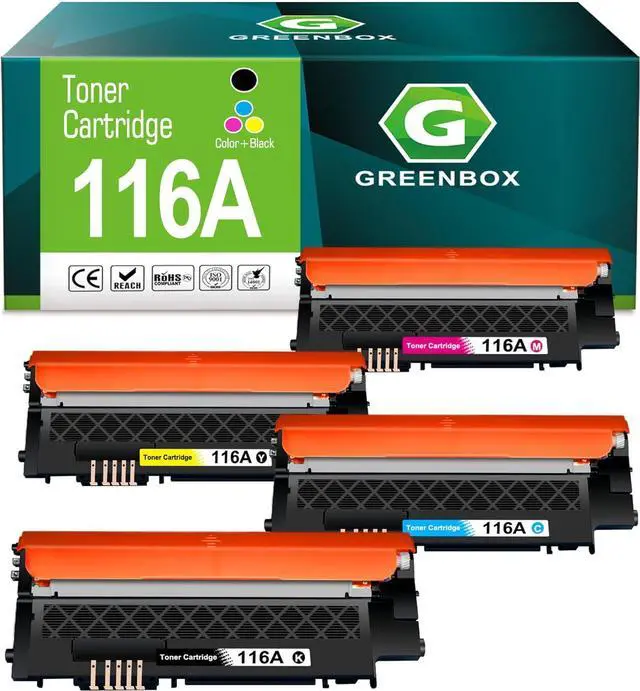 Main image of GREENBOX 116A Toner Cartridge High Yield Replacment for HP 116A W2060A W2061A W2062A W2063A Toner Cartridge for Color Laser MFP 179fnw MFP 178nw 150a 150nw Printer, 4-Pack, Black Cyan Magenta Yellow