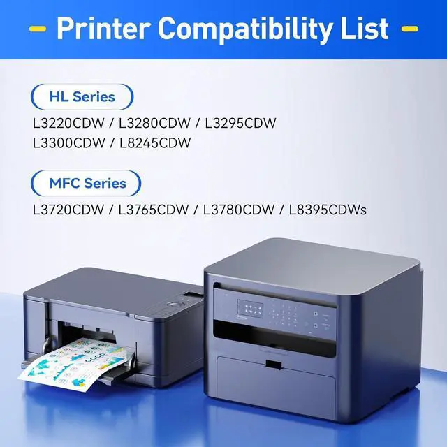 Alt view image 2 of 6 - TN229XL Toner Cartridge Set 4-Pack Replacement for Brother TN-229XL TN229 XL MFC-L3720CDW MFC-L3780CDW HL-L3220CDW HL-L3280CDW HL-L3300CDW HL-L3295CDW L8245CDW MFC-L8395CDW L3765CDW Printer Ink Black