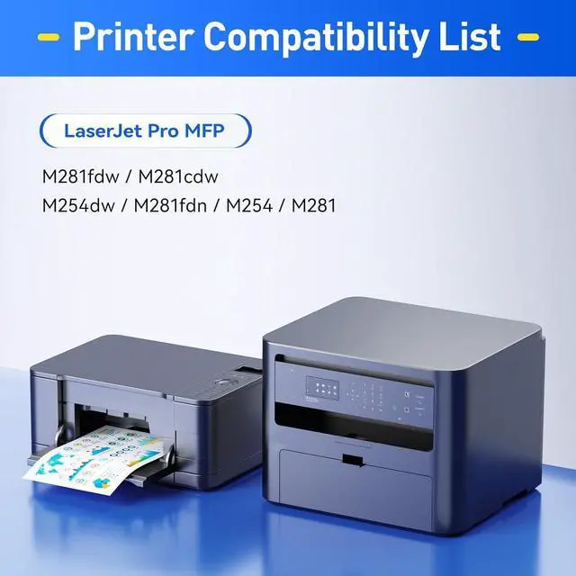Alt view image 2 of 6 - 202A Toner Cartridge Set 4-Pack High Yield Replacement for HP 202A CF500A CF501A CF502A CF503A Compatible with HP Color LaserJet Pro MFP M281fdw M281cdw M281fdn M280nw M254dw M254dn M254nw Printer Ink