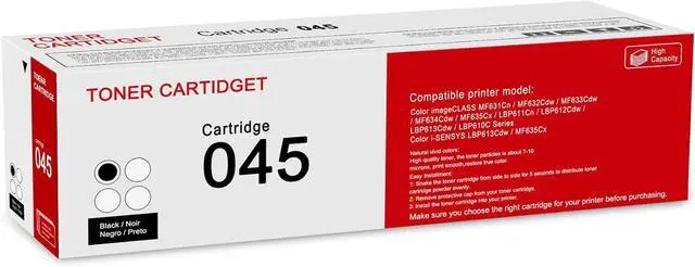 Main image of 1 Pack 045 1242C001 Black Toner Cartridge: Compatible CRG045 Replacement for Canon Color imageCLASS MF631Cn MF632Cdw MF633Cdw MF634Cdw LBP613Cdw LBP610C Series i-SENSYS LBP613Cdw MF635Cx Printer