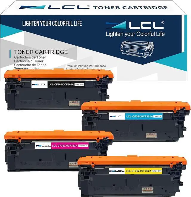 Main image of LCL 508X 508A Toner Cartridge Set Replacement for HP 508X 508A CF360X CF361X CF362X CF363X for HP M553 M577 Color Laserjet Enterprise M552dn M553dn M553n M553x MFP M577 MFP M577dn Printer (KCMY)
