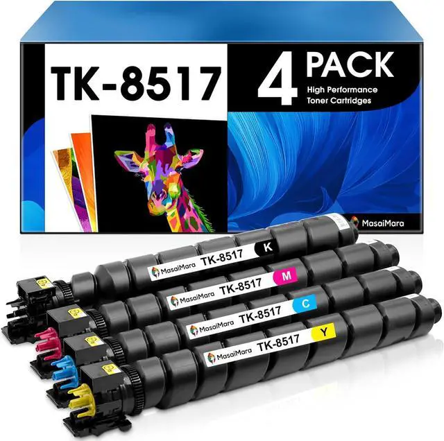 Main image of MasaiMara TK-8517 TK8517 TK-8517K TK-8517C TK-8517Y TK-8517M Compatible Toner Cartridges for Kyocera Copystar CS-5052ci CS-6052ci TASKalfa 5052ci 6052ci Printer (Black Cyan Magenta Yellow, 4-Pack)