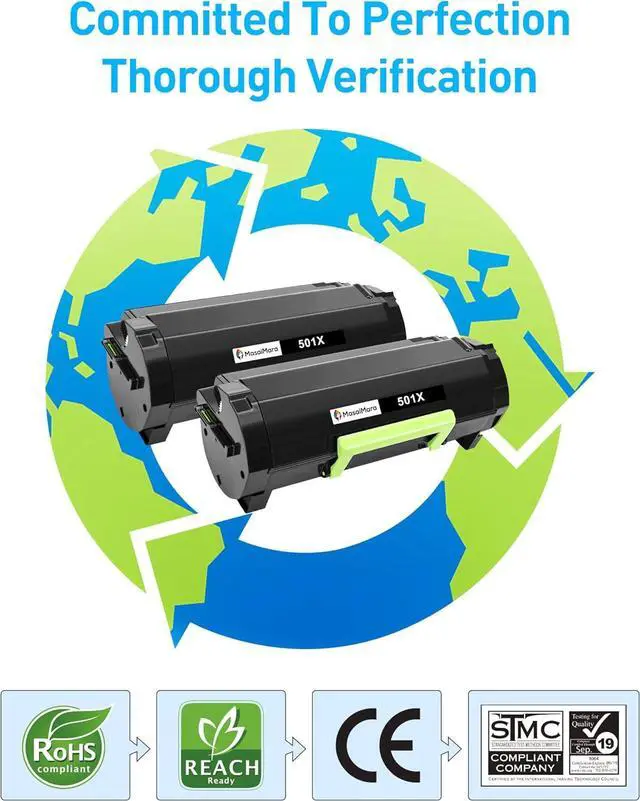 Alt view image 4 of 6 - MasaiMara 50F1X00 501X Toner Cartridge for Lexmark MS410d MS410dn MS415dn MS510dn MS510dtn MS610de MS610dn MS610dte MS610dtn MX310dn MX410de MX510de MX511de MX511dhe MX511dte MX610de MX611de MX611dfe