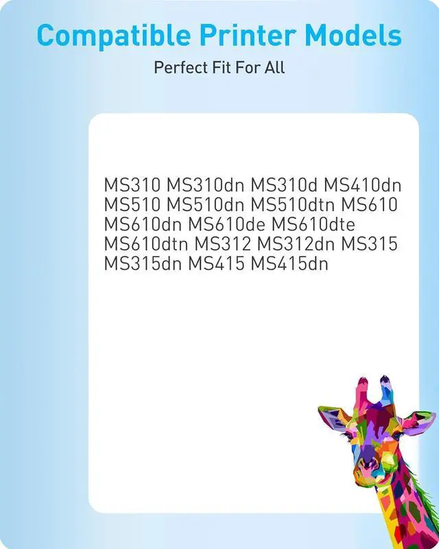 Alt view image 3 of 7 - MasaiMara High Capacity Version | 50F1H00 501H | Black Toner Cartridge for Lexmark MS310dn MS310d MS410dn MS510 MS510dn MS610 MS610dn MS610de MS610dtn MS312 MS312dn MS315dn MS415 MS415dn Printer