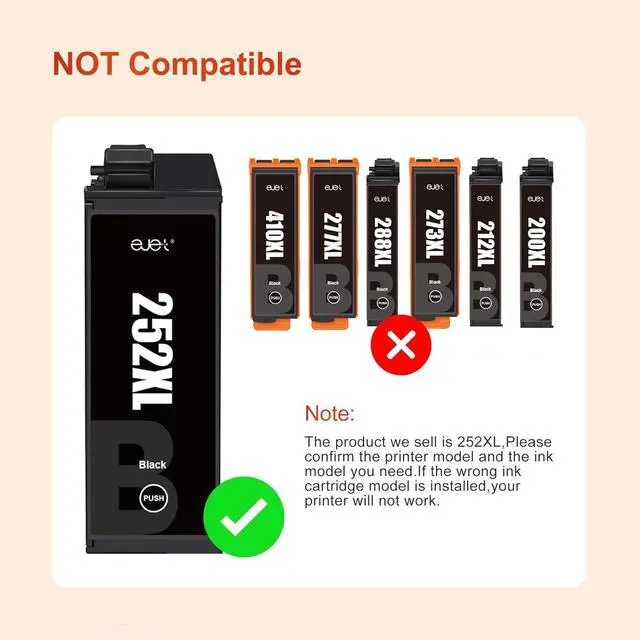 Alt view image 4 of 7 - ejet Remanufactured 252XL Ink Cartridges Combo Pack 252 Ink Cartridges for Epson Printer Workforce WF-7110 WF-7720 WF-7710 WF-3620 WF-3640 High Yield (4 Large Black, 2 Cyan, 2 Magenta, 2 Yellow)