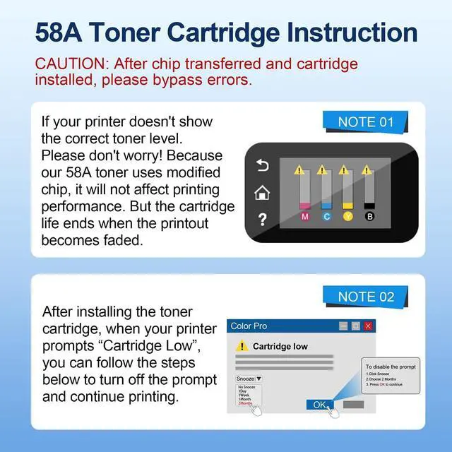 Alt view image 4 of 7 - 58A Toner Cartridge Black CF258A Compatible Replacement for HP 58A CF258A 58X CF258X Toner Work with Laserjet Pro MFP M428fdw M404dn M404n M404dw M428fdn M430f M406dn Printer (4 Black with Chip)