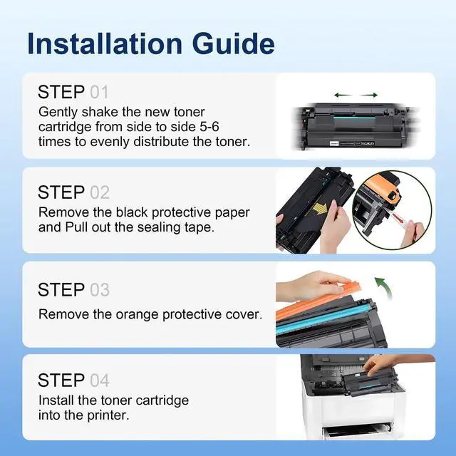 Alt view image 7 of 7 - 58A Toner Cartridge Black CF258A Compatible Replacement for HP 58A CF258A 58X CF258X Toner Work with Laserjet Pro MFP M428fdw M404dn M404n M404dw M428fdn M430f M406dn Printer (4 Black with Chip)