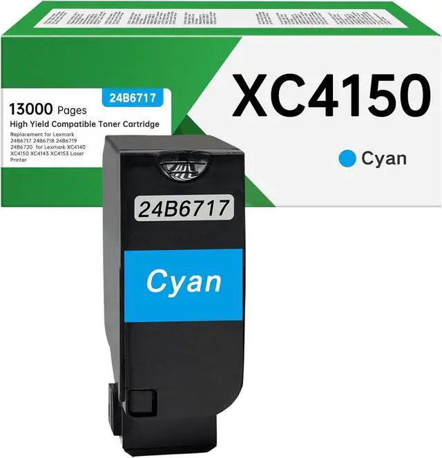 Main image of Ennovor 24B6717 XC4140 XC4150 XC4143 XC4153 Cyan High Yeild Remanufactured Toner Cartridge 24B6717 Replacement for Lexmark XC4140 XC4150 XC4143 XC4153 Printer(1 Pack, Cyan)