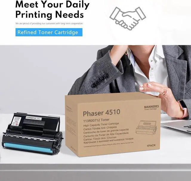 Alt view image 5 of 6 - Ennovor Phaser 4510 High Capacity Toner Cartridge 113R00712 - 1 Pack 113R00712 Black Toner Replacement for Xerox Phaser 4510B 4510DN 4510DT 4510DX 4510N Printer