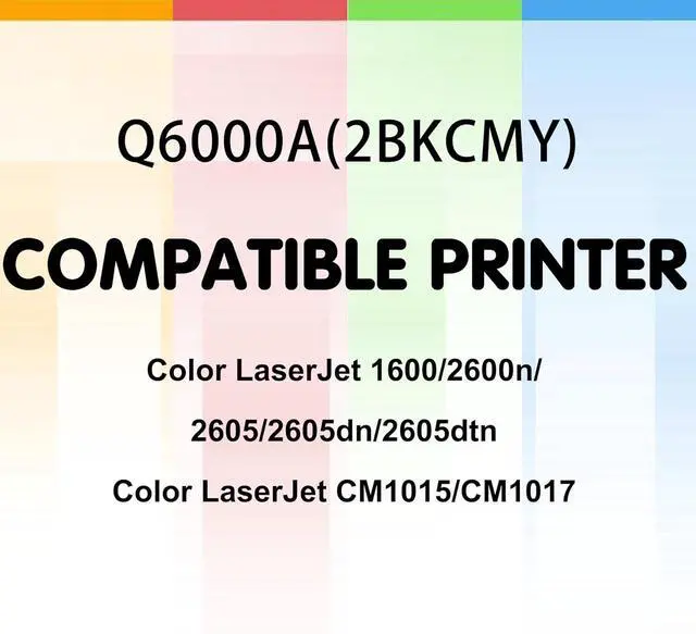 Alt view image 2 of 7 - Ennovor (Pack of 4) Compatible Replacement for HP 124A Q6000A Q6001A Q6002A Q6003A Toner Cartridge Work for HP Color Laser-Jet 1600 2600n 2605 2605dn CM1015 CM1017 Printer (BCYM)