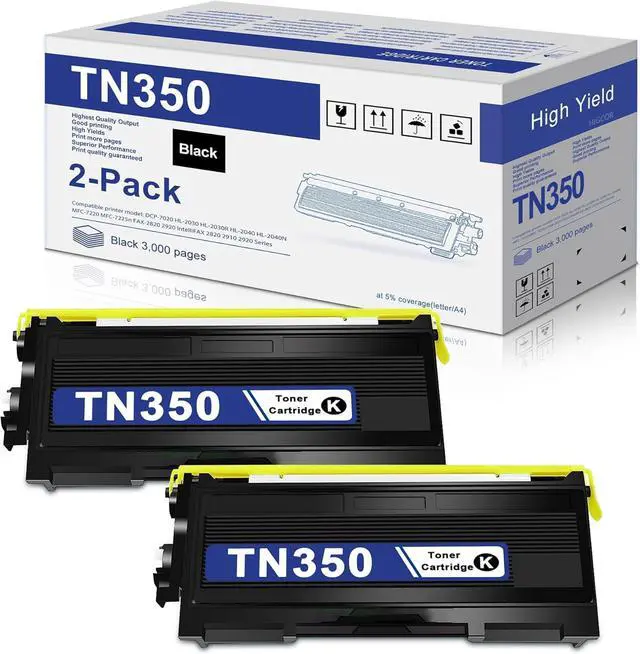 Main image of Ennovor TN-350 TN 350 Toner High Yield Replacement for Brother TN350 Toner Cartridge Black Intellifax 2820 2920 HL-2070N HL-2040 DCP-7020 MFC-7220 MFC-7420 MFC-7820N Printer 2-Pack