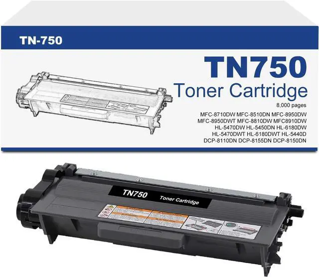 Main image of Ennovor TN750 Black High Yield Toner Cartridge Replacement for Brother TN-750 TN-720 TN720 for HL-5450DN HL-5470DW HL-6180DW MFC-8710DW MFC-8910DW MFC-8950DW Printers, 1 Pack