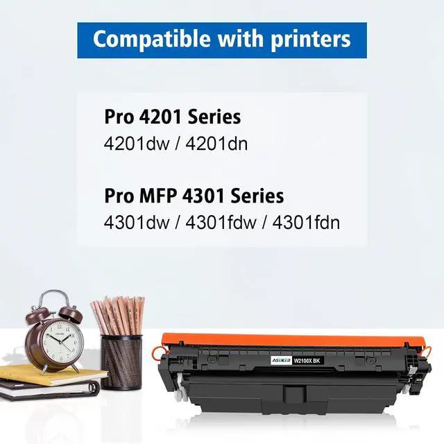 Alt view image 2 of 5 - Ennovor 210X W2100X Toner Cartridge (with Chip) High-Yield Replacement for HP 210X W2100X 210A W2100A Work for HP Color Laser Pro 4201dw 4201dn MFP 4301dw 4301fdw 4301fdn Series Printers ( Black*1 )