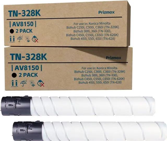 Main image of Ennovor TN328K TN328 Black High Yield (28,000 Pages) Toner Cartridge Compatible Replacement for Konica Minolta Bizhub TN-328 TN330 TN626K TN628 for C250i C300i C360i C7130i Printer 2-Pack