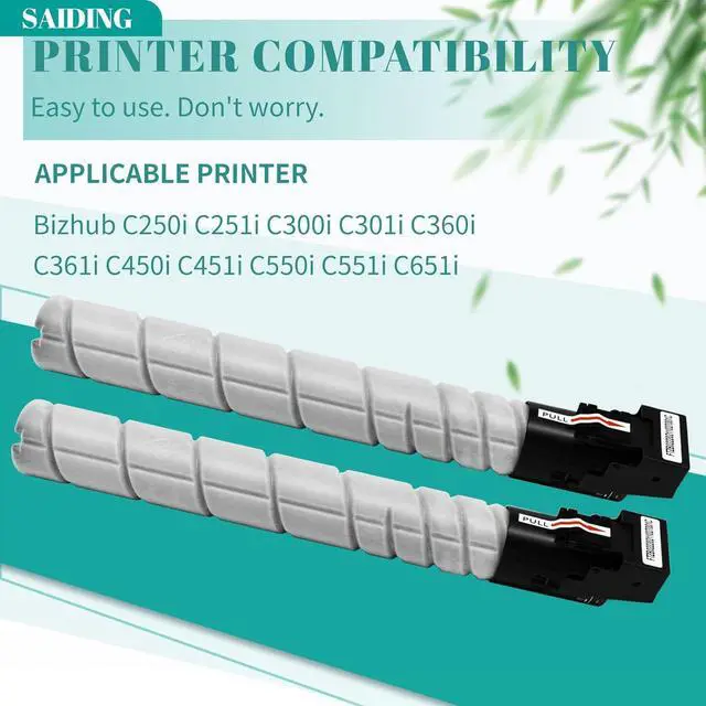 Alt view image 2 of 7 - SAIDING Compatible TN328K TN328 TN330 TN626 TN626K TN628 Toner Cartridge AAV8130 Replacement Konica Minolta Bizhub C250i C251i C300i C301i C360i C361i C450i C451i C550i C551i C651i Printer(2 Black)