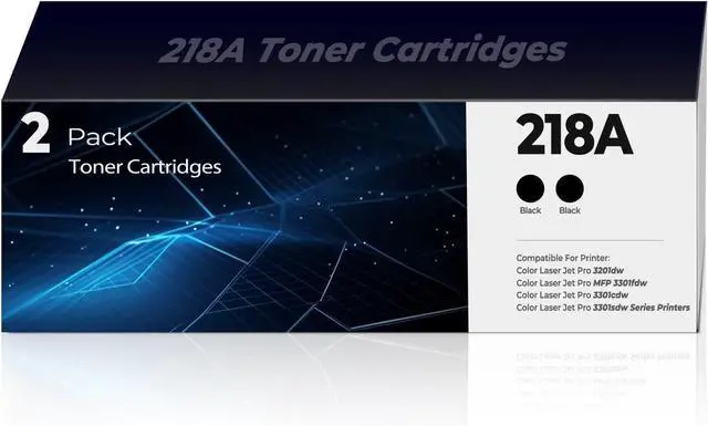 Main image of 218A Toner Cartridges 2 Black Pack (with Chip) 218X 3201dw 3301fdw Compatible for HP 218A 218X Toner Cartridge for HP 218A 218x Color Laserjet Pro 3201dw MFP 3301cdw 3301fdw 3301sdw Printer (2 Black)