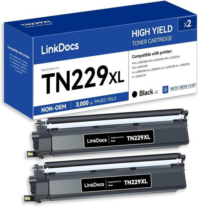 Main image of Ennovor TN229XL 2PK Black High Yield Printer Toner Cartridge Replacement for Brother TN229XL TN229XLBK 2-Pack