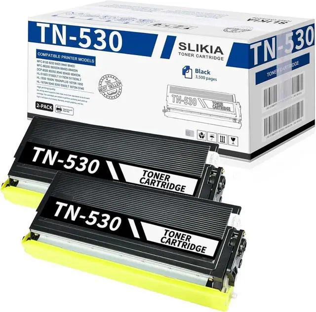 Main image of Ennovor 2 Pack TN530 TN-530 Black Toner Cartridge, Replacement for Brother TN530 High Yield Toner DCP-8020 8025D 8040 8045D 8045DN HL-1650 1670N 1850 1870n 5040 5070N 5140 MFC-8120 8220 8420 Printer