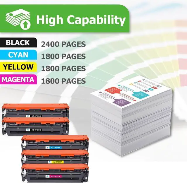 Alt view image 2 of 7 - Ennovor Aztech Compatible Toner Cartridge Replacement for HP 131A 131X Pro 200 Color M251nw M251n M276nw MFP M276n CF210X CF210A CF211A CF212A CF213A Printer Ink (Black Cyan Yellow Magenta, 5-Pack)