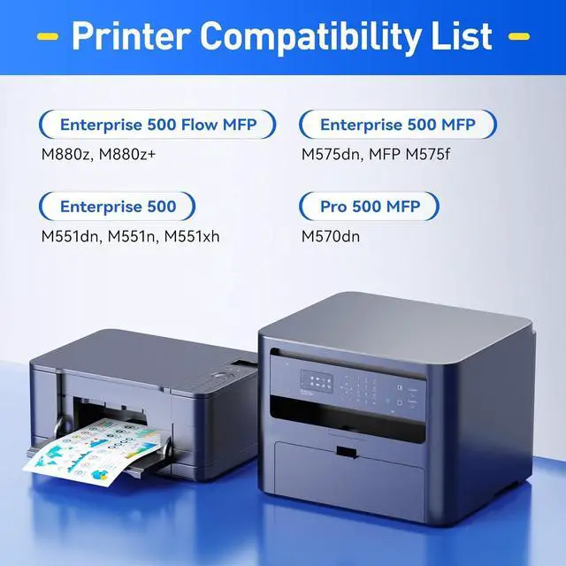 Alt view image 2 of 6 - 507X 507A Toner Cartridge Set 4-Pack High Yield Replacement for HP 507X 507A CE400X CE401A CE402A CE403A Compatible with HP Color Laserjet Enterprise M651dn M651n M651xh Printer Ink Black Cyan Yellow