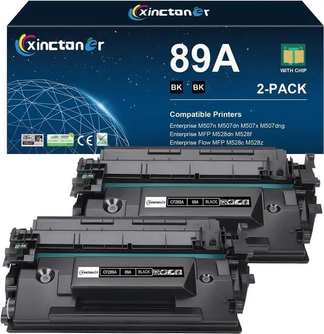 Main image of Ennovor 89A Black Toner Cartridge 2-Pack (with Chip) Compatible Replacement for HP 89A CF289A 89X CF289X Toner for Enterprise M507 M507n M507dn M507x MFP M528dn M528f M528c M528z Printer