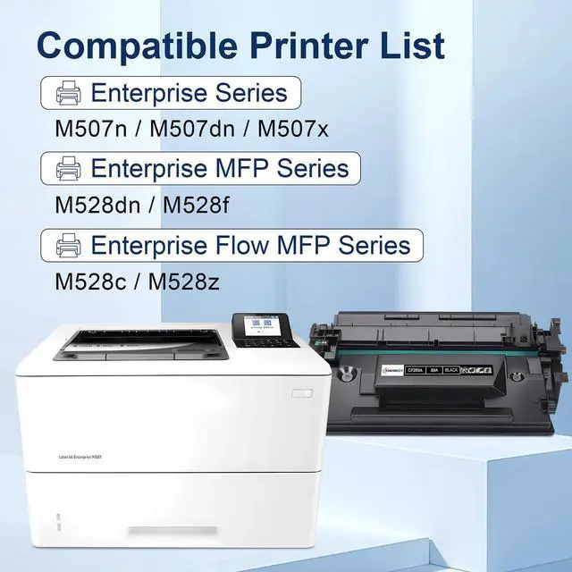 Alt view image 2 of 7 - Ennovor 89A Black Toner Cartridge 2-Pack (with Chip) Compatible Replacement for HP 89A CF289A 89X CF289X Toner for Enterprise M507 M507n M507dn M507x MFP M528dn M528f M528c M528z Printer