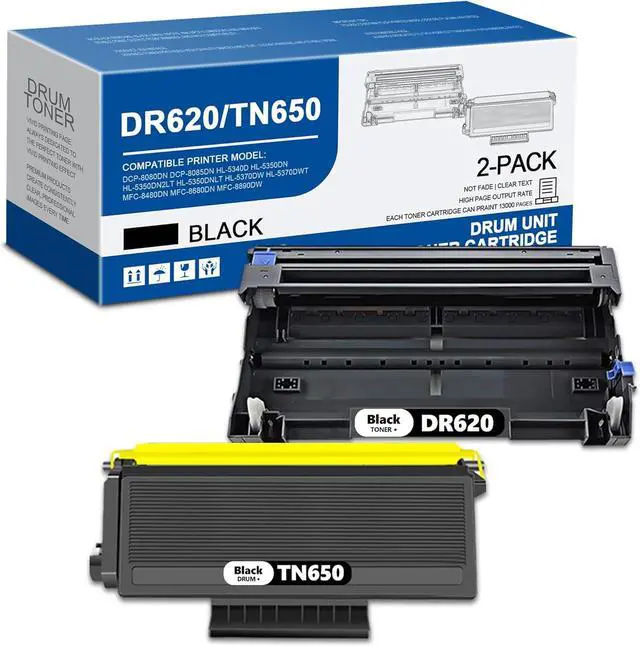 Main image of Ennovor TN650 DR620 Compatible Toner Cartridge & Drum Unit Replacement for TN650 TN580 TN-620 DR620 HL-5370DW HL-5250DN HL-5340D HL-5240 MFC-8480DN MFC-8860DN MFC-8890DW Printer (1 Drum, 1 Toner)