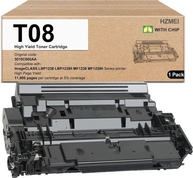 Main image of Ennovor High Yield T08L T08 Toner Cartridge with New Chip Compatible with Canon T08 Black Toner Cartridge for Canon ImageCLASS X LBP1238 MFP 1238 Printer(3010C005AA)