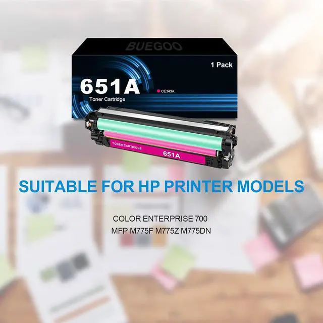 Alt view image 2 of 6 - Ennovor BUEGOO 651A CE343A Magenta Toner Cartridge Compatible for Color Enterprise 700 MFP M775f M775z M775dn | 1 Pack