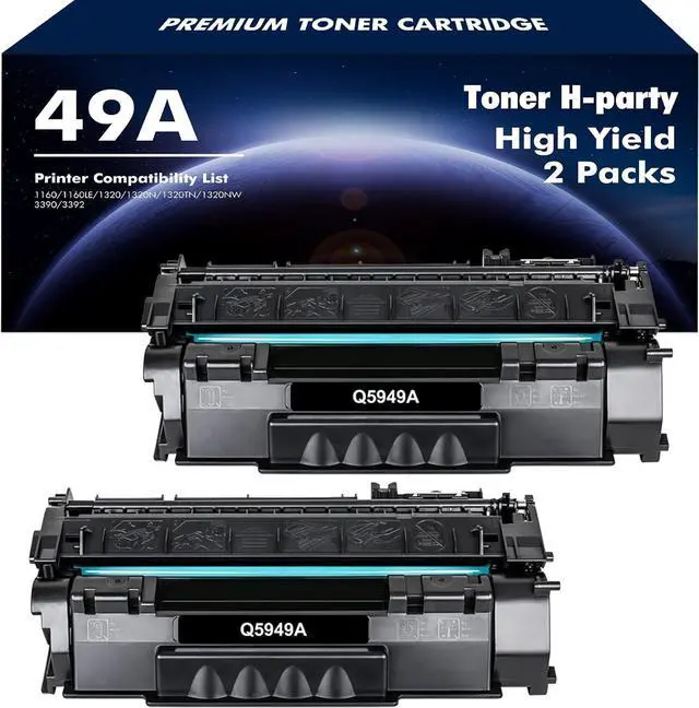 Main image of Ennovor 49A Black Toner Cartridge 2 Pack Compatible Replacement for HP 49A Q5949A Q7553A 53A for HP Laserjet 1320 Toner Cartridge Work for P2015 1320tn 1320nw 1320n P2015n P2015d Printer Ink