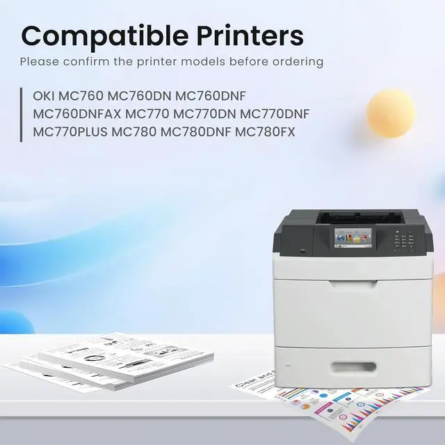 Alt view image 2 of 7 - GREENBOX Compatible Toner Cartridge Replacement for OKI MC760 MC770 MC780 45396304 45396301 45396302 45396303 for OKI MC760DN MC760DNF MC760DNFAX MC770DN MC770DNF MC770PLUS MC780DNF MC780FX (4 Pack)