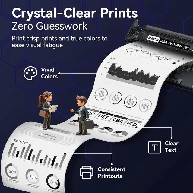 Alt view image 4 of 7 - 148A Toner Cartridge Black with Chip - Compatible Replacement for HP 148A 148X W1480A W1480X for HP Laserjet Pro MFP 4101fdw 4001dn 4001n 4101fdn 4001dw Printer High Yield for Office Work - 2 Pack