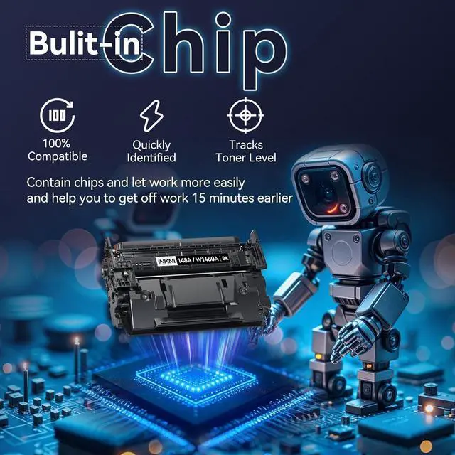 Alt view image 5 of 7 - 148A Toner Cartridge Black with Chip - Compatible Replacement for HP 148A 148X W1480A W1480X for HP Laserjet Pro MFP 4101fdw 4001dn 4001n 4101fdn 4001dw Printer High Yield for Office Work - 2 Pack